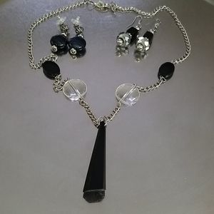 Costume jewelry.  Necklace and earrings set.